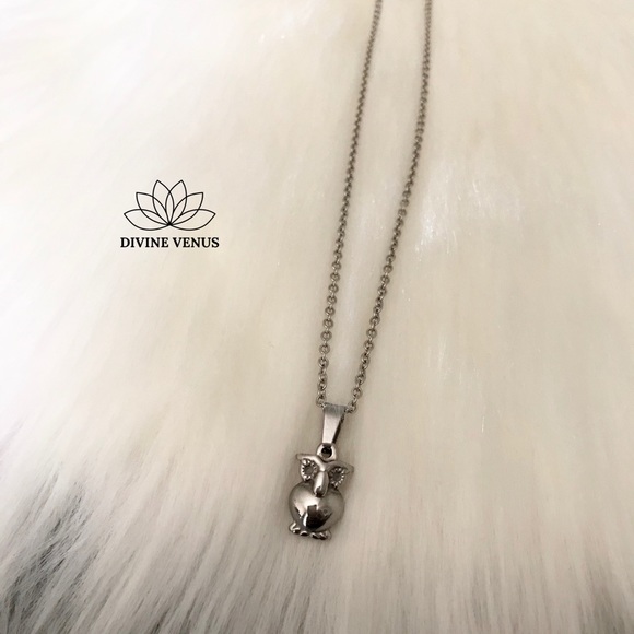 Owl Necklace - Stainless Steel - Picture 3 of 8